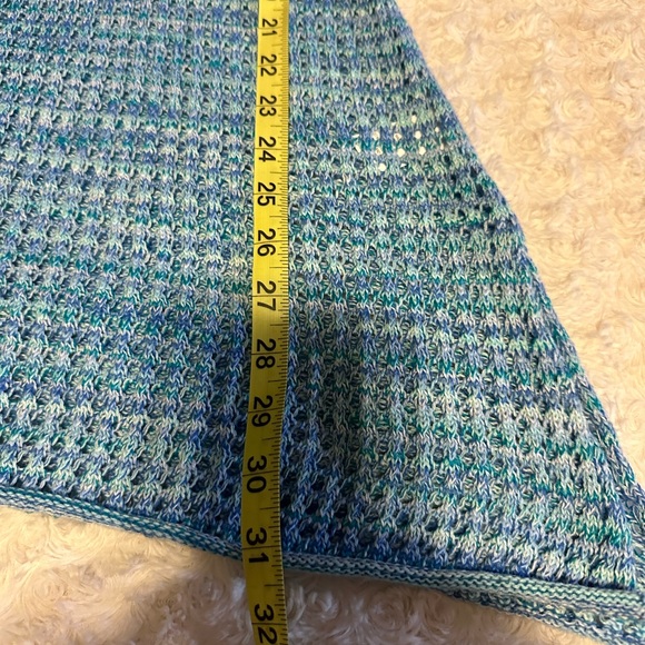 JEANNE PIERRE melange turquoise loos knit sweater/ tunic - Picture 5 of 13
